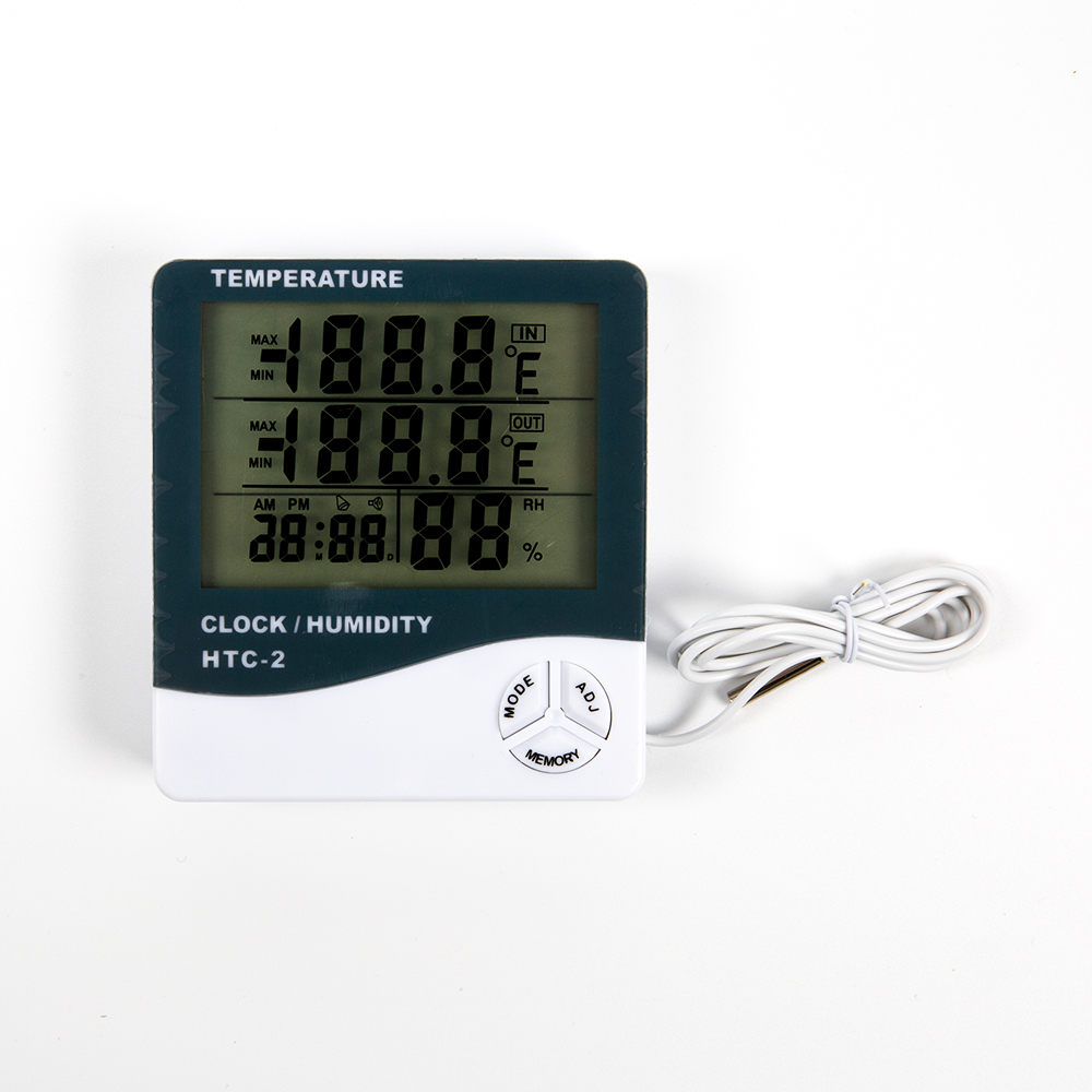 Электронный термометр с будильником HTC-2, с батарейкой в комплекте